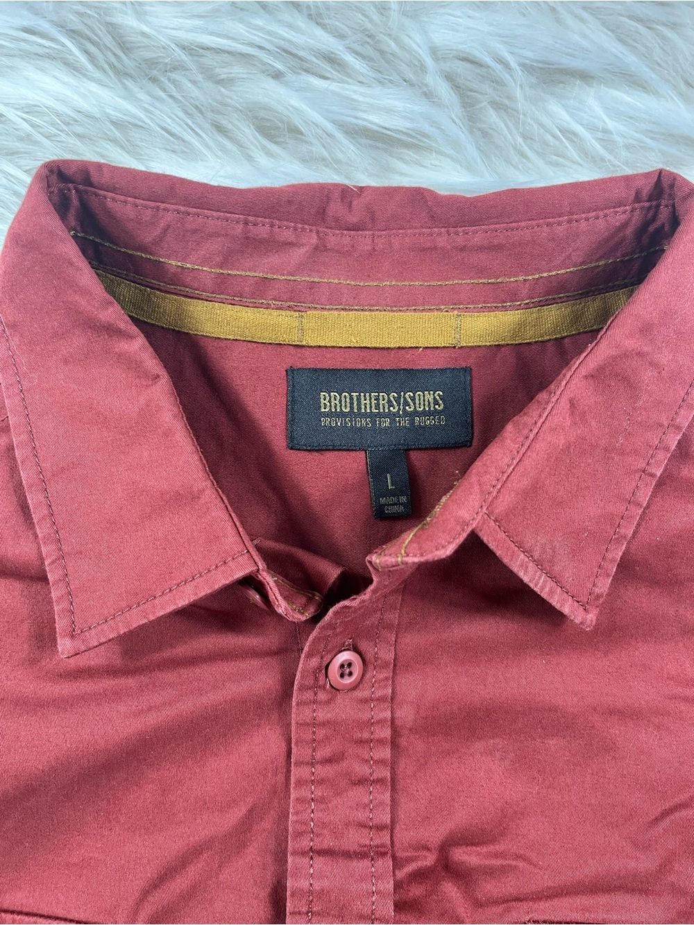 Brothers & Sons Western Shirt Men's L Red - Picture 4 of 5